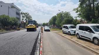 Primul strat de asfalt pe strada Meșteșugarilor - Cale rutieră de patru benzi