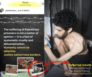 A publicat fotografia unui ostatic israelian pretinzând că este un deținut palestinian  - Greta a făcut-o de oaie!