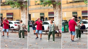 Roma. Doi vârstnici au devenit virali grație dansurilor din parc